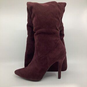 Le Chateau Knee Length High Heels Boots Faux Suede